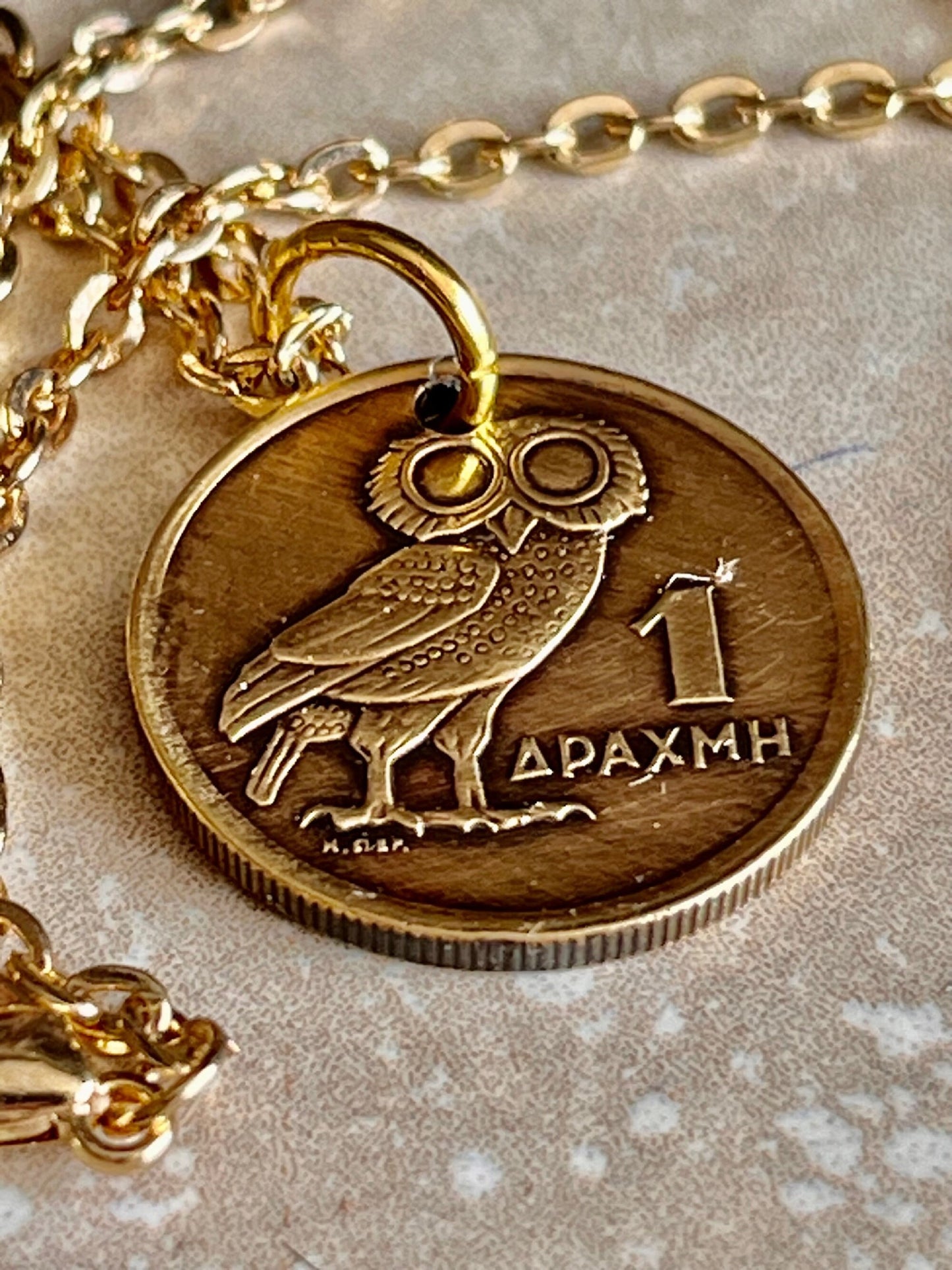 Greece Coin Necklace 1 Apaxmh Owl Greek Pendant Personal Old Vintage Handmade Jewelry Gift Friend Charm For Him Her World Coin Collector