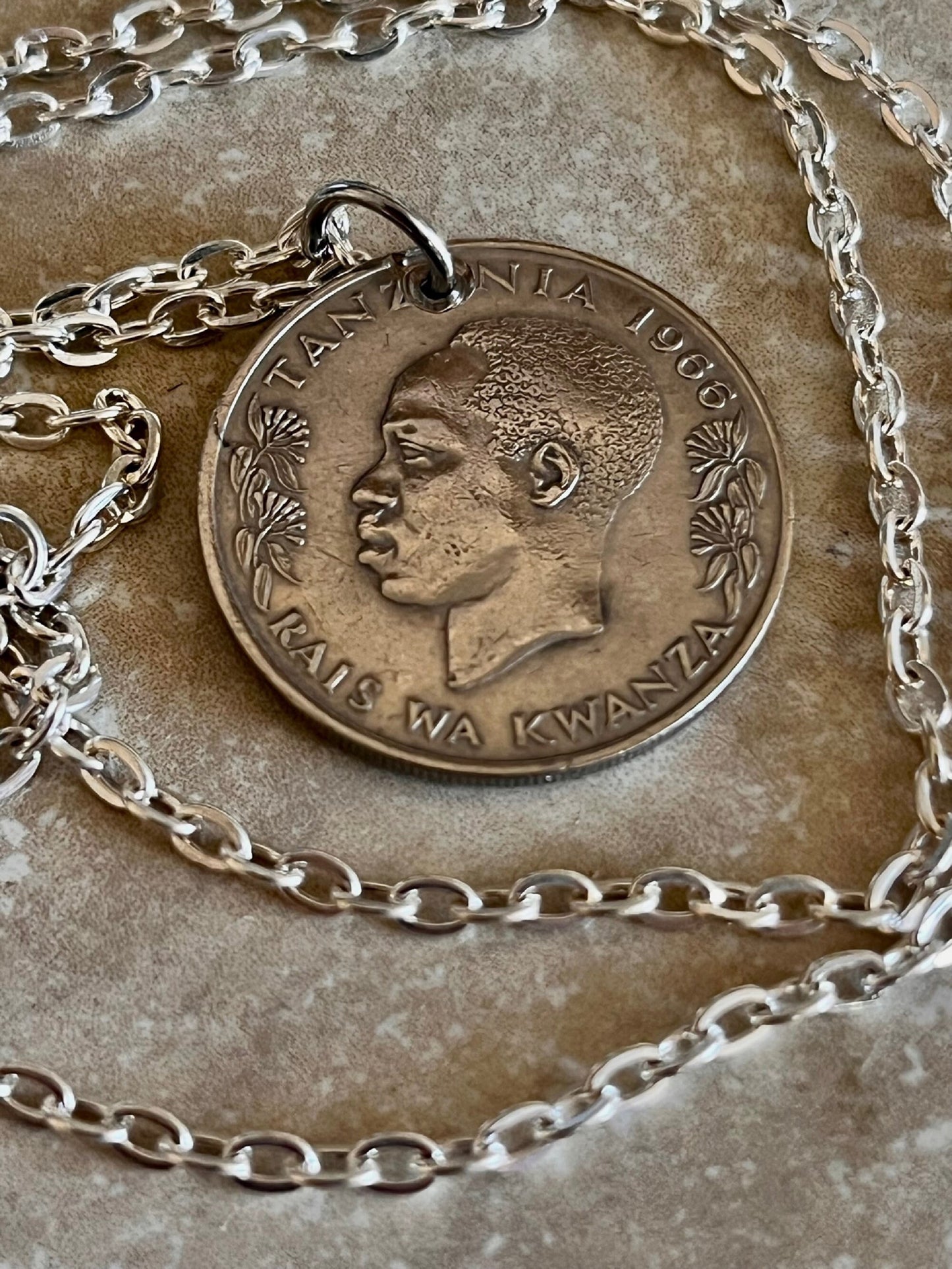 Tanzania 1 Shilling Moja Coin Pendant Necklace Tanzanian Personal Handmade Jewelry Gift Friend Charm For Him Her World Coin Collector