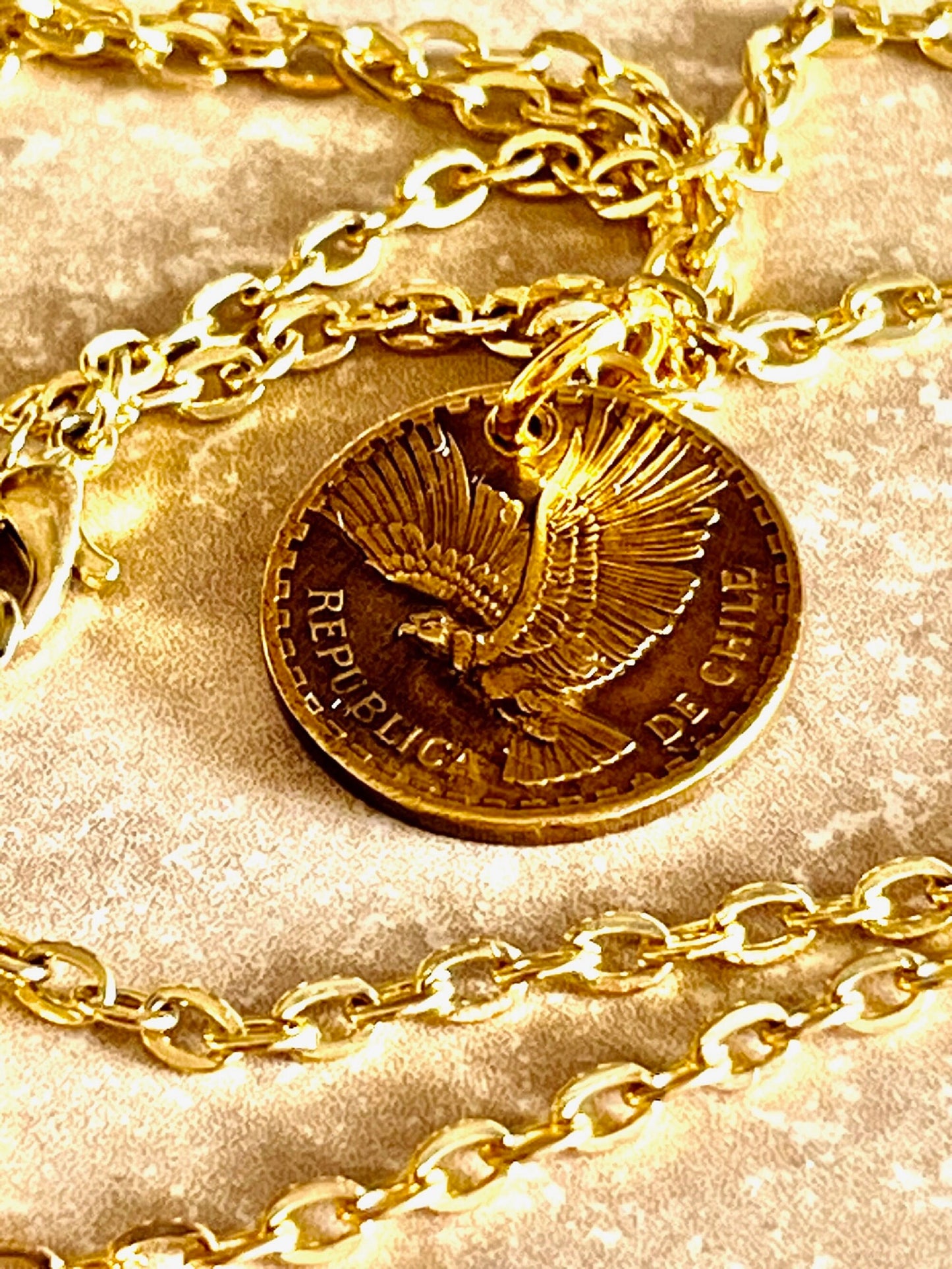 Chile Coin Pendant Chillan 2 Centesimos Personal Necklace Old Vintage Handmade Jewelry Gift Friend Charm For Him Her World Coin Collector