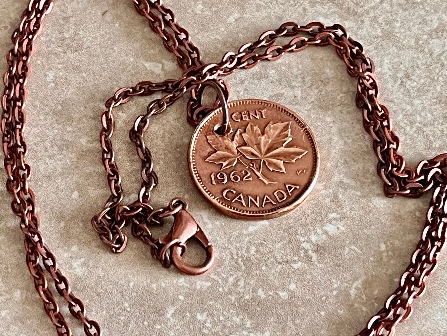 Canada Penny Coin Pendant One Cent Canadian Personal Necklace Vintage Handmade Jewelry Gift Friend Charm For Him Her World Coin Collector