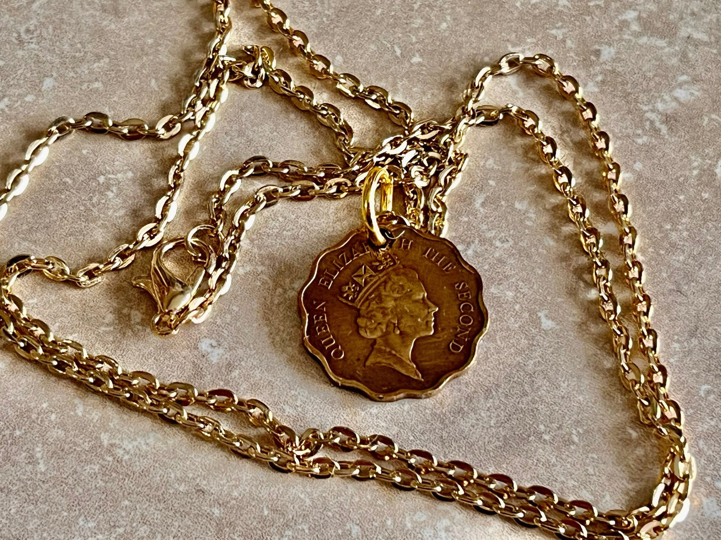 Hong Kong Coin Pendant 20 Cents China Necklace Handmade Custom Charm Gift For Friend Coin Charm Gift For Him, Coin Collector, World Coins