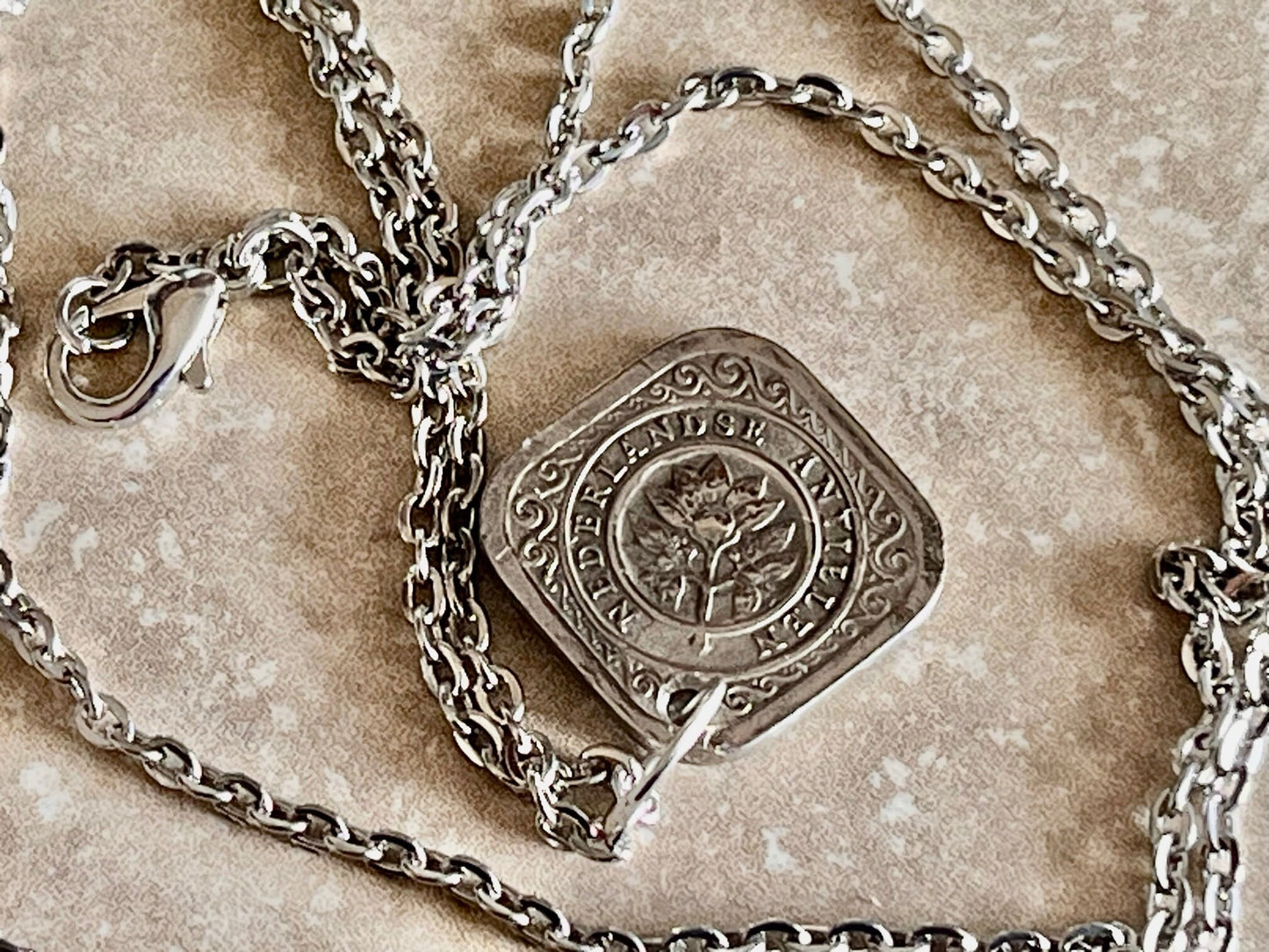 Netherlands Coin Necklace 5 Cents Pendant Personal Necklace Old Vintage Handmade Jewelry Gift Friend Charm For Him Her World Coin Collector