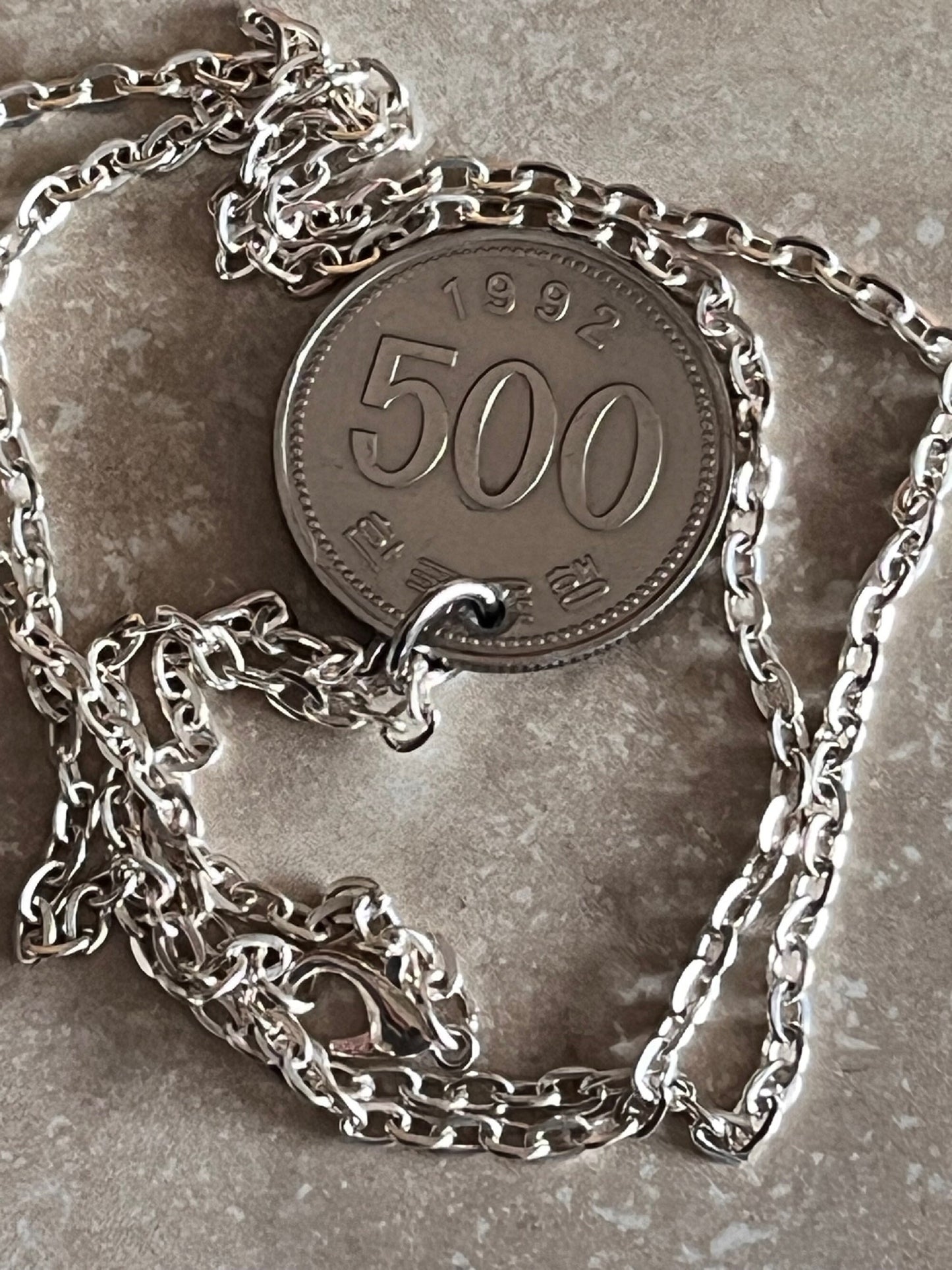 China Coin Necklace Asian 500 Yen Pendant Custom Personal Old Vintage Handmade Jewelry Gift Friend Charm For Him Her World Coin Collector