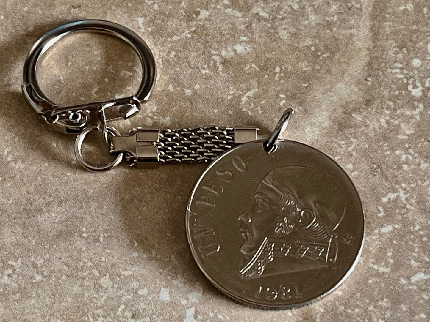 Mexico Coin Pendant One Peso Mexican Necklace Handmade Custom For Gift For Friend Coin Gift For Him, Coin Collector, World Coins