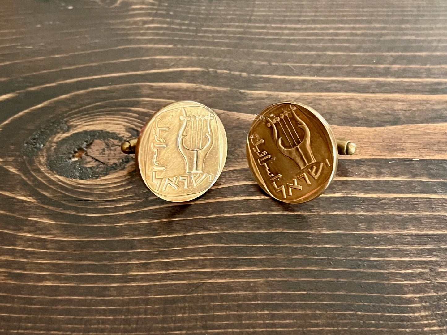 Israel Coin Cuff Links Israeli Custom Made Vintage and Rare coins - Personal Touch One-of-Kind Coin Enthusiast - Suit and Tie Accessory