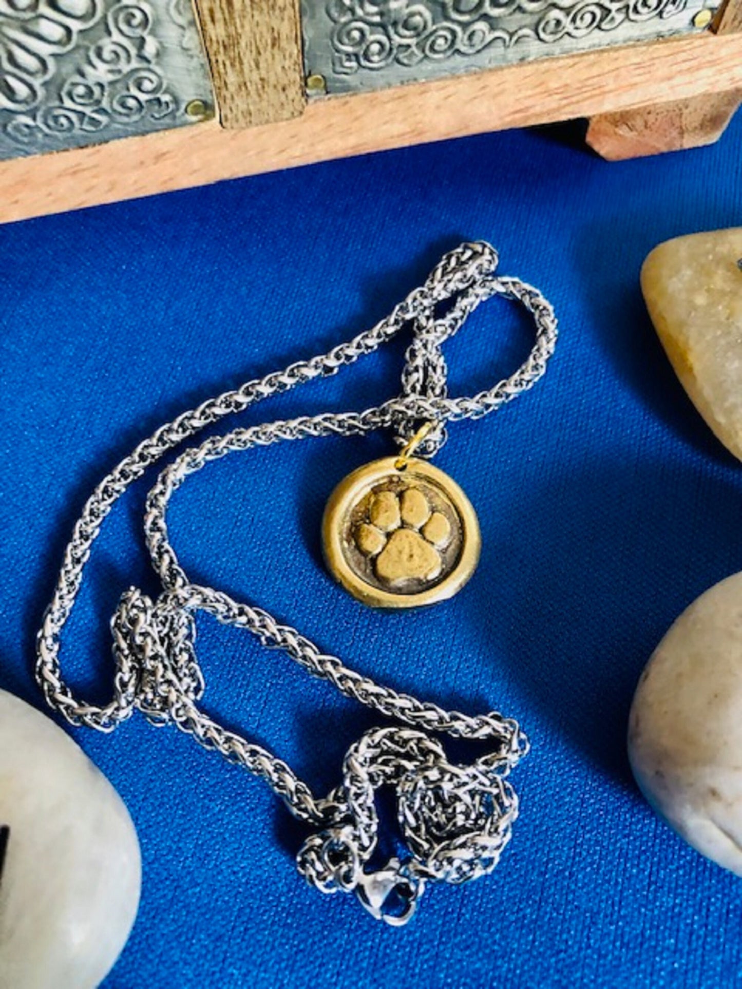 Brass St. Francis Pendant Necklace - Strength Protection- Antique Wax Seal –Charm Fascination Brass Pendant 136