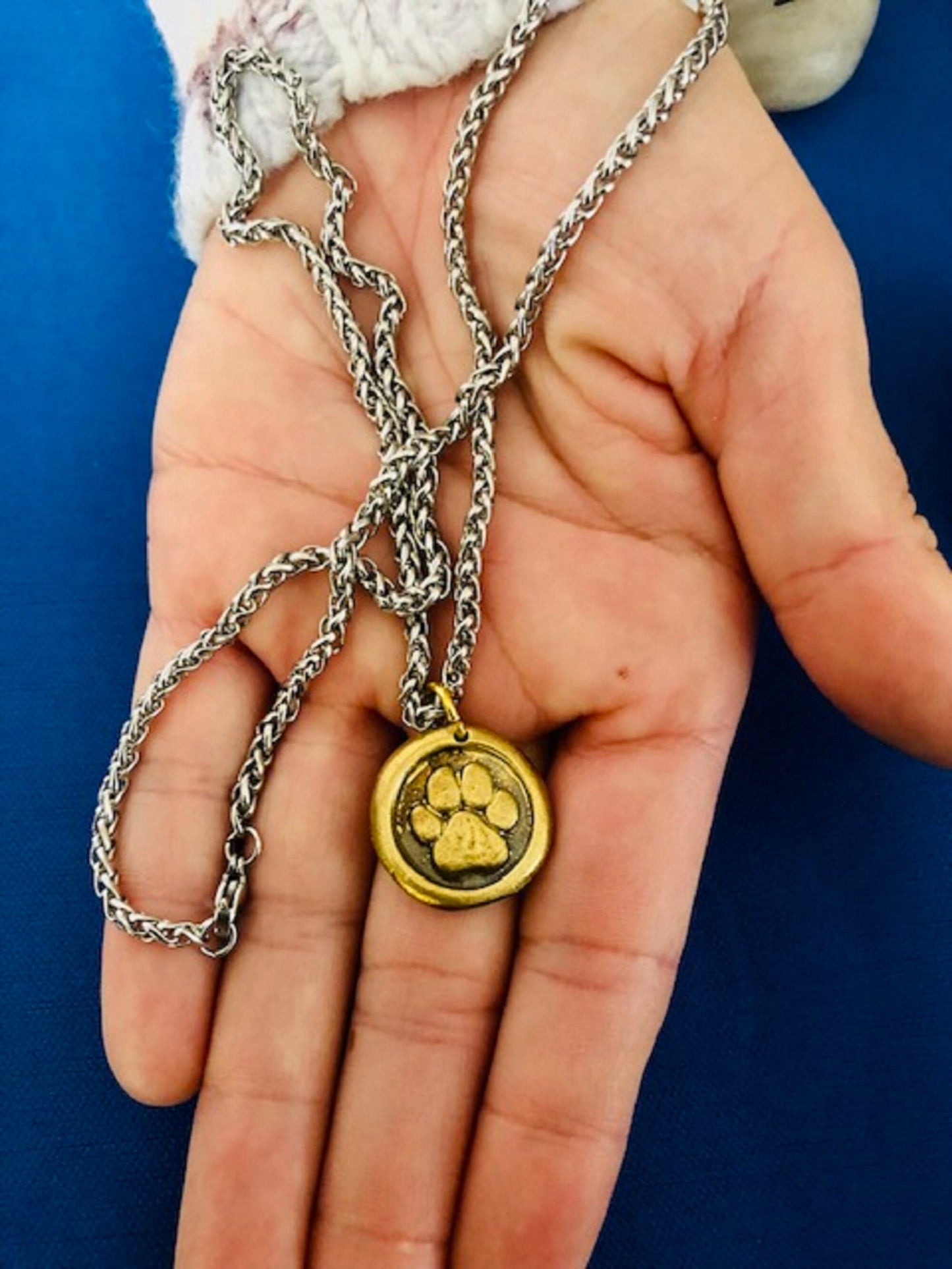 Brass St. Francis Pendant Necklace - Strength Protection- Antique Wax Seal –Charm Fascination Brass Pendant 136