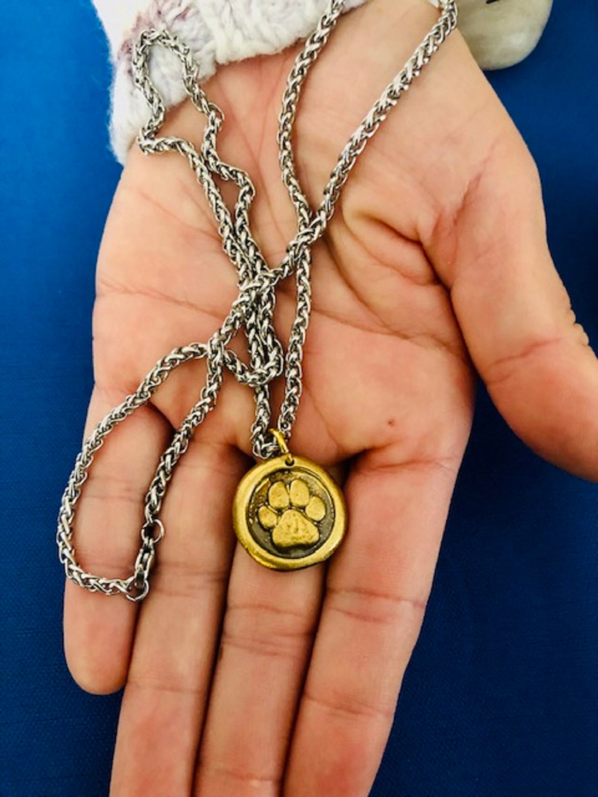 Brass St. Francis Pendant Necklace - Strength Protection- Antique Wax Seal –Charm Fascination Brass Pendant 136