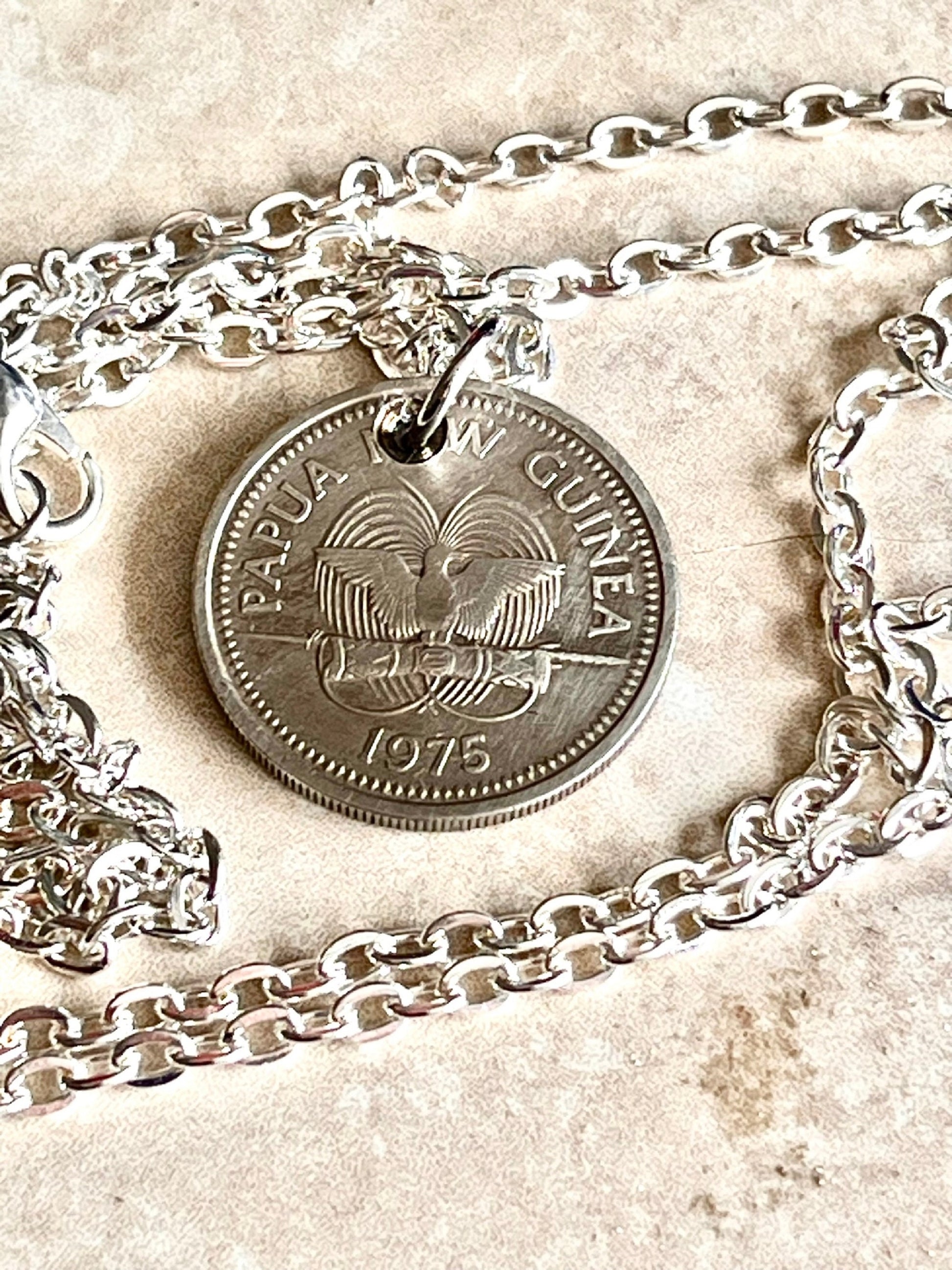 New Guinea Coin Pendant Papua 10 & 20 Toea Necklace Custom Made Charm Gift For Friend Coin Charm Gift For Him, Coin Collector, World Coins