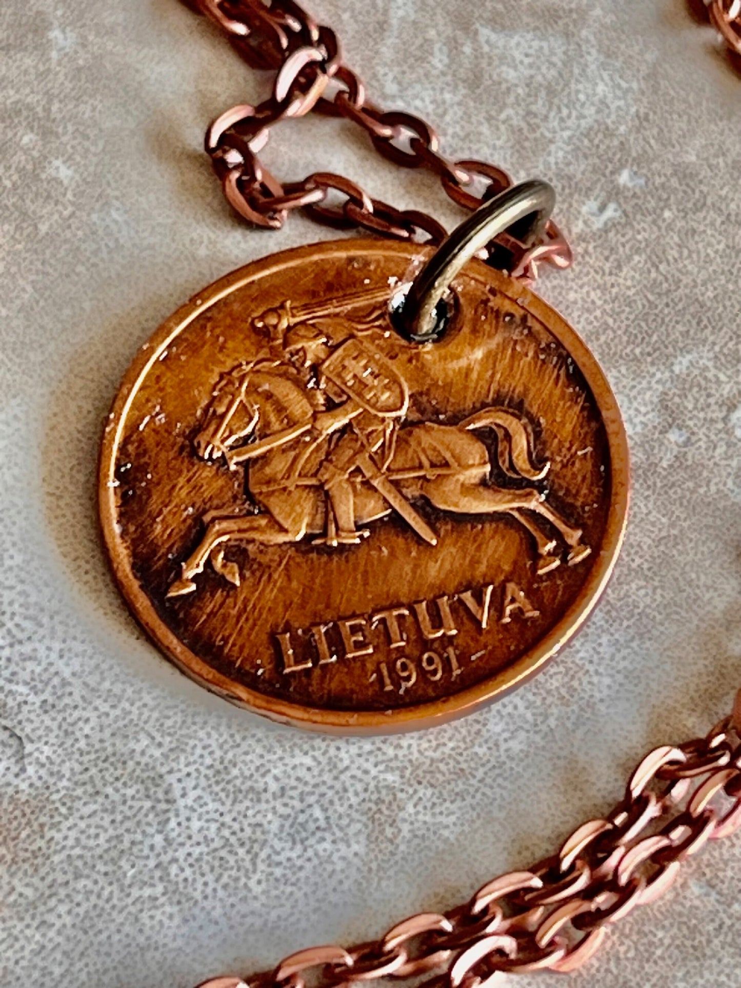 Lithuania Coin 50 Centu Lietuva Pendant Necklace Fashion Jewelry Gift For Friend Coin Charm Gift For Him, Her, World Coins Collector