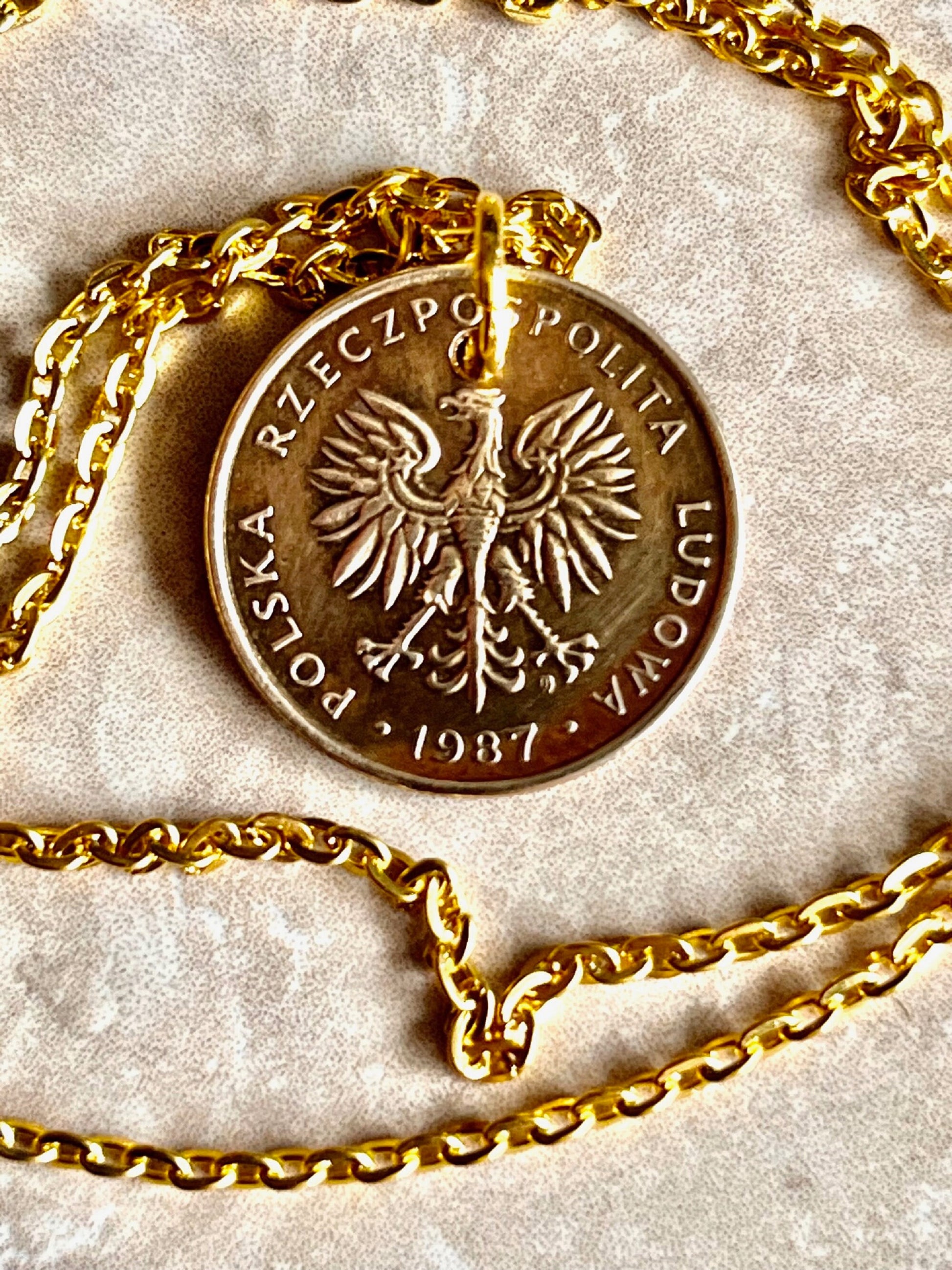 Poland Pendant Coin 5 ZT Polish Coin Necklace Jewelry Custom Charm Gift For Friend Coin Charm Gift For Him, Her, World Coins Collector