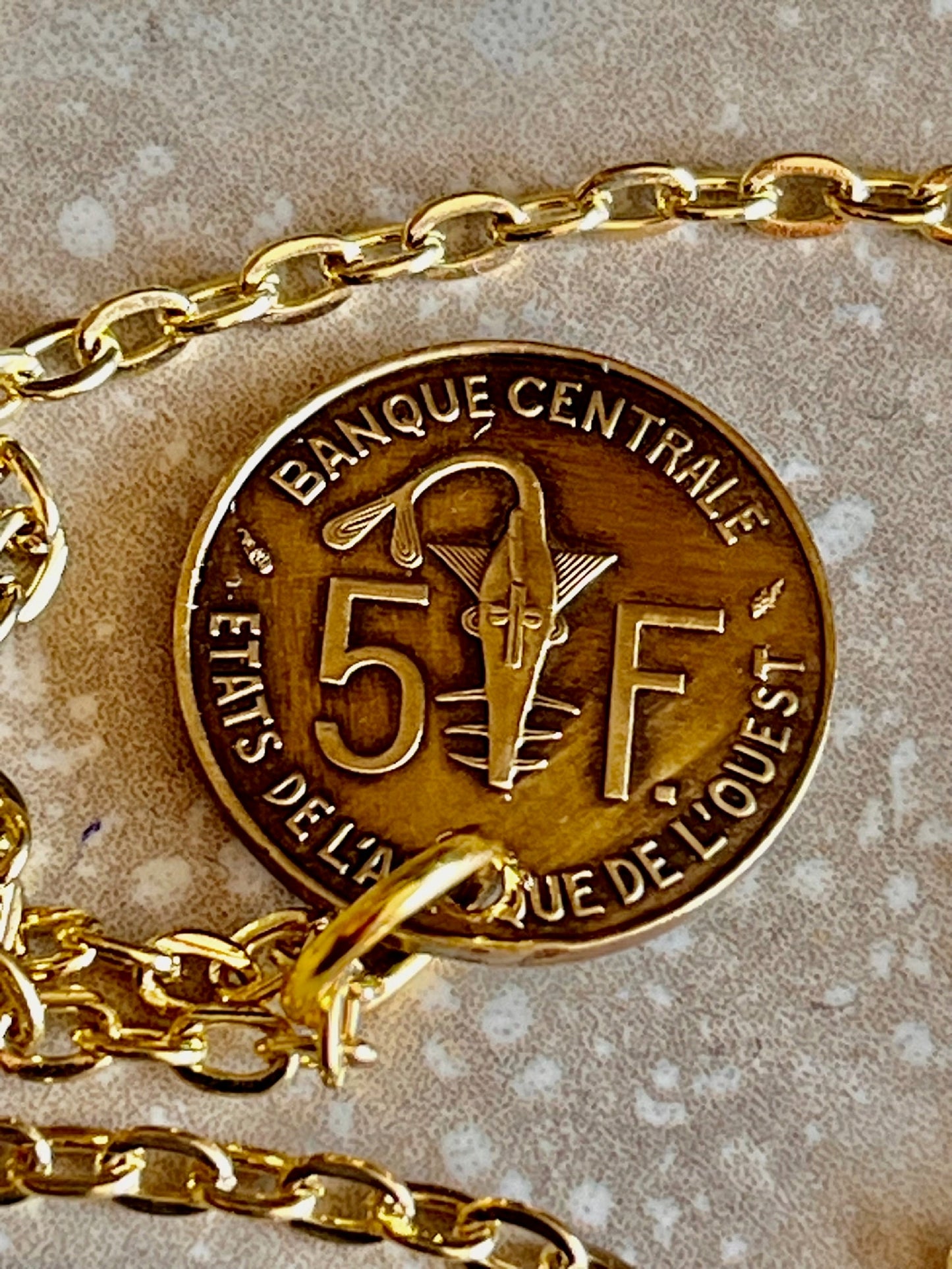 South Africa Coin 5 Francs African Pendant Necklace Fashion Jewelry Gift For Friend Coin Charm Gift For Him, Her, World Coins Collector
