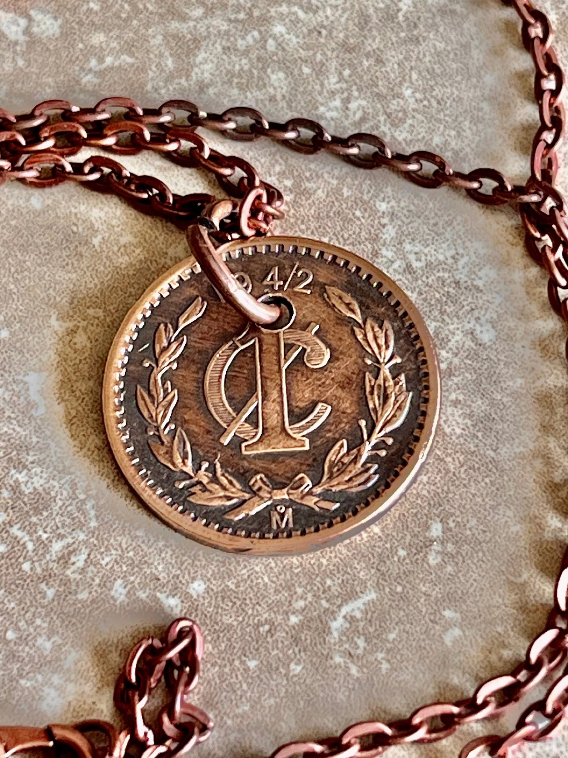 Mexico 1 Centavos Coin Pendant Mexican Personal Necklace Old Vintage Handmade Jewelry Gift Friend Charm For Him Her World Coin Collector