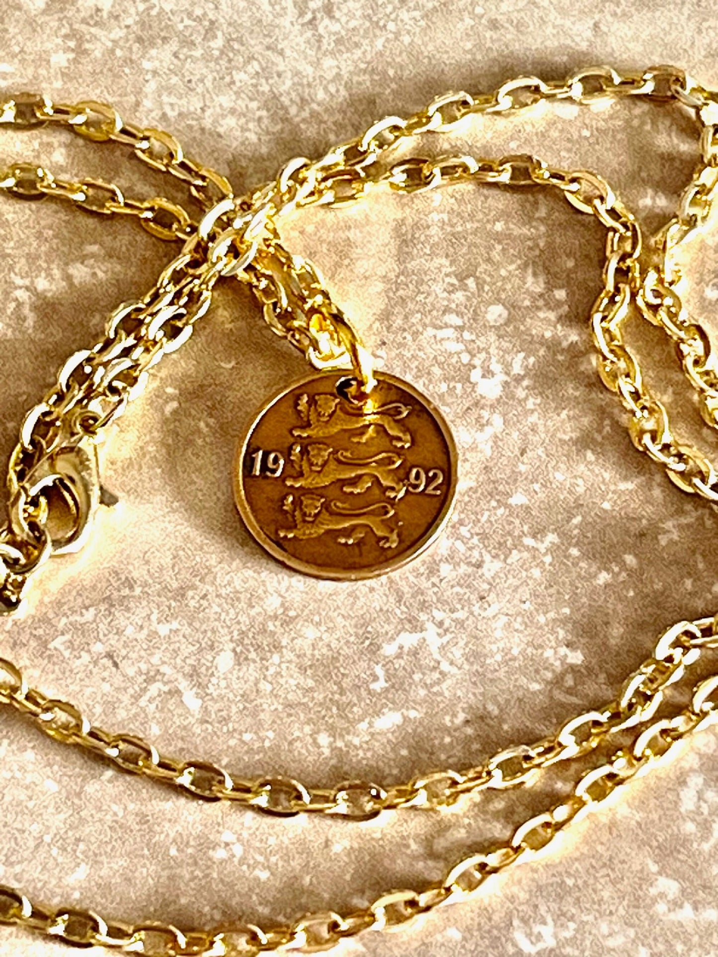 Estonia Coin Pendant Estonian 10 Senti Personal Necklace Old Handmade Jewelry Gift Friend Charm For Him Her World Coin Collector