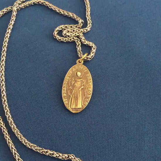 St. Francis of Assisi Wax Seal Antique Brass Pendant – Patron Saint of Animals and the Environment -Antique Wax Seal- Charm Fascinations 124