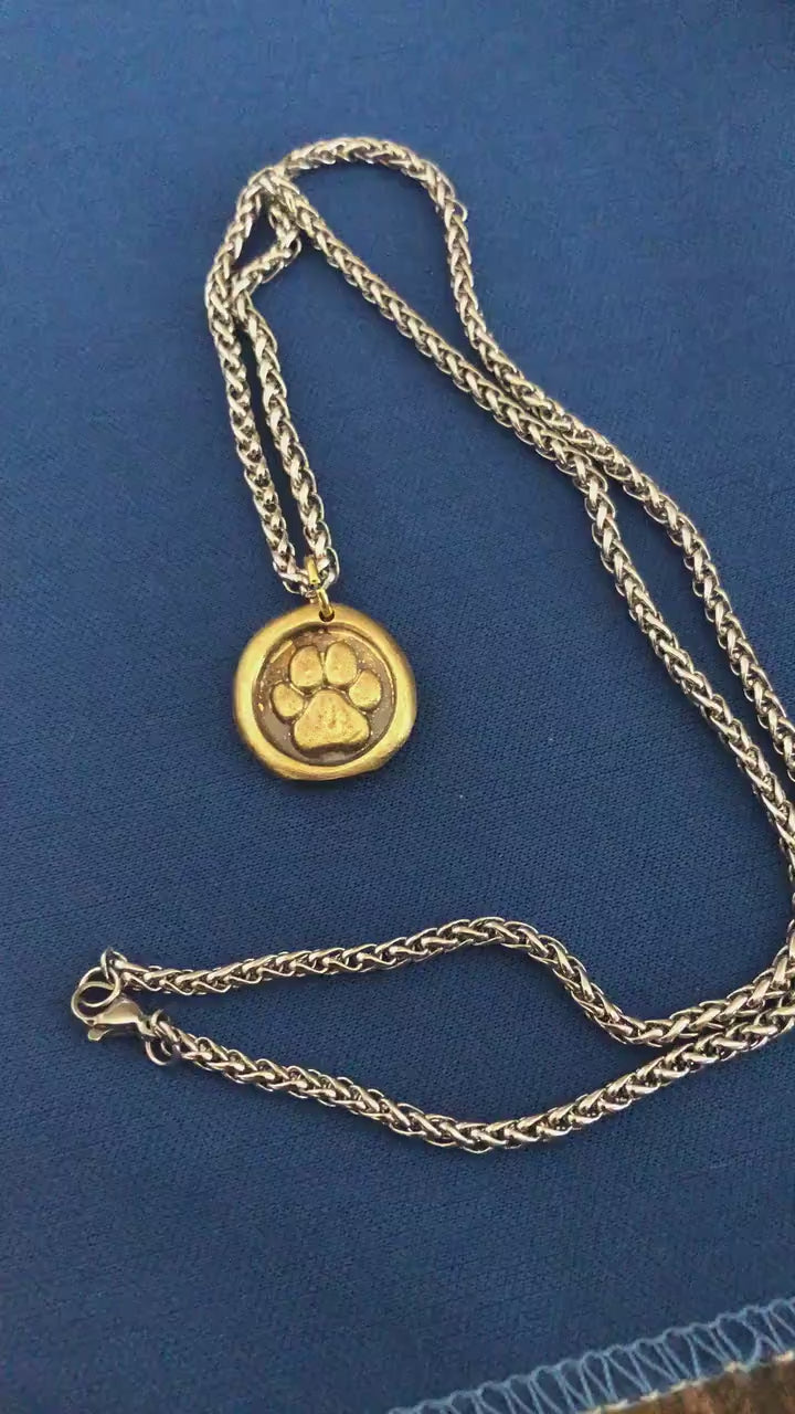 Brass St. Francis Pendant Necklace - Strength Protection-  Antique Wax Seal –Charm Fascination Brass Pendant 136