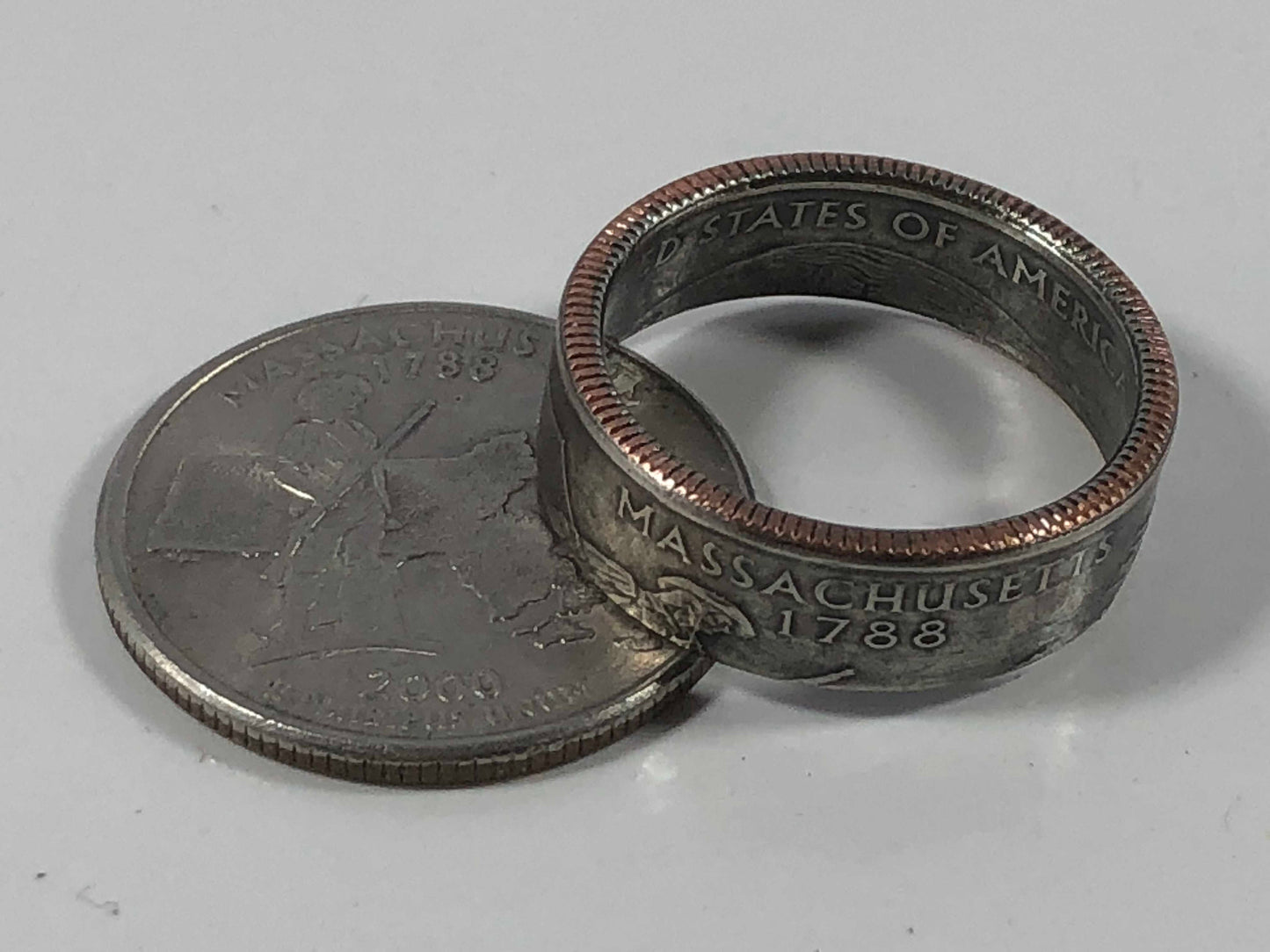 Massachusetts Ring State Quarter Coin Ring Hand Made
