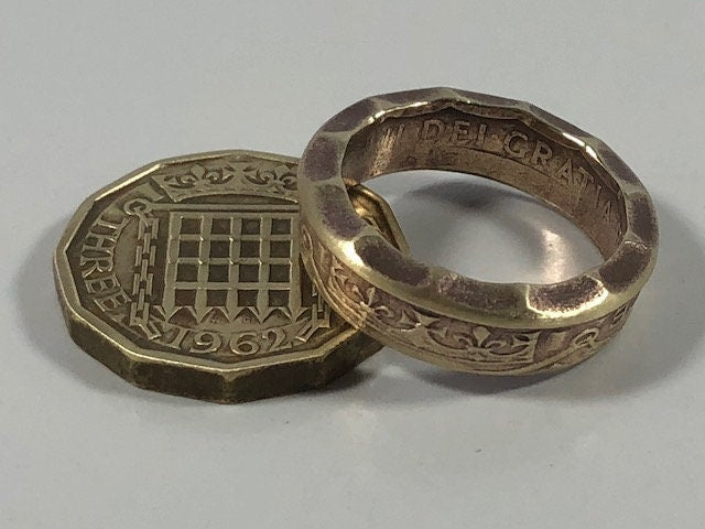 Britain Three Pence Ring England British Coin Ring Handmade Personal Jewelry Ring Gift For Friend Ring Gift For Him Her World Coin Collector