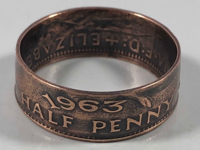 Australia Ring Half Penny Australian Coin Ring Handmade Custom Ring Gift For Friend Coin Ring Gift For Him Her Coin Collector World Coins