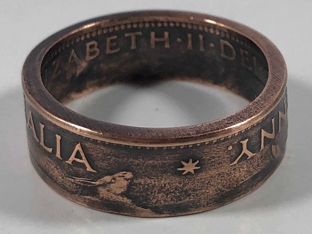 Australia Ring Half Penny Australian Coin Ring Handmade Custom Ring Gift For Friend Coin Ring Gift For Him Her Coin Collector World Coins