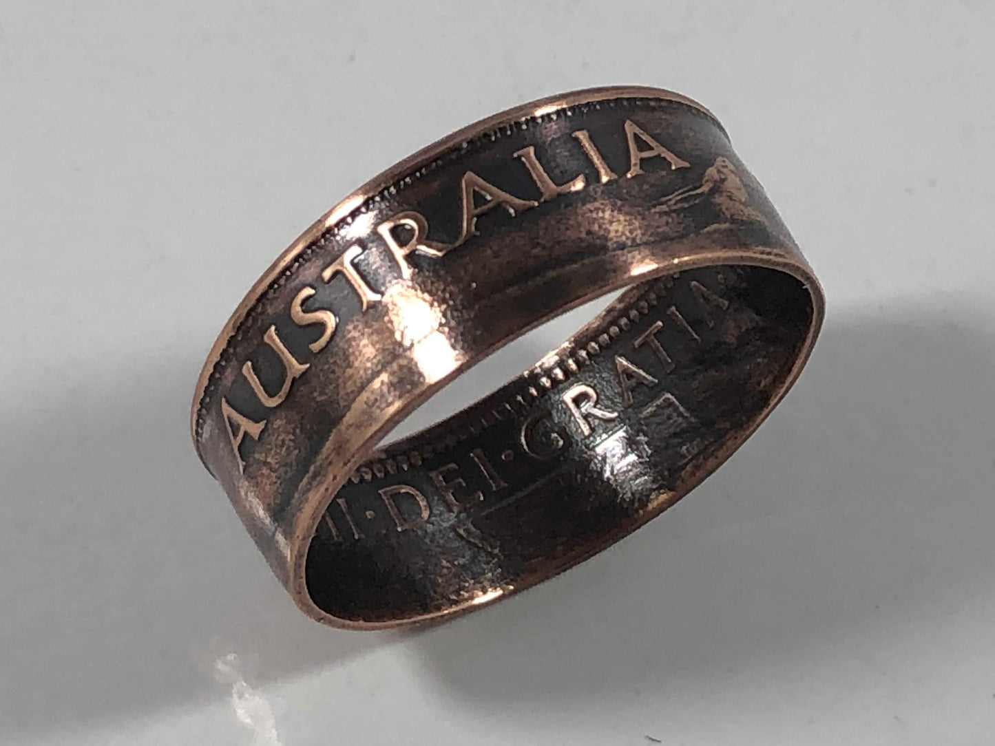 Australia Ring Half Penny Australian Coin Ring Handmade Custom Ring Gift For Friend Coin Ring Gift For Him Her Coin Collector World Coins