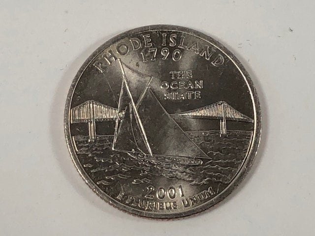 Rhode Island Ring State Quarter Coin Ring Hand Made