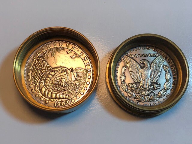 Pill Box Reptile Car Coin Pillbox - Vintage Antique Stash Snuff Box, Tobacco Box, Keepsake, Men's Gift Jewelry, World Coin Collector