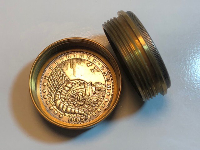 Pill Box Reptile Car Coin Pillbox - Vintage Antique Stash Snuff Box, Tobacco Box, Keepsake, Men's Gift Jewelry, World Coin Collector