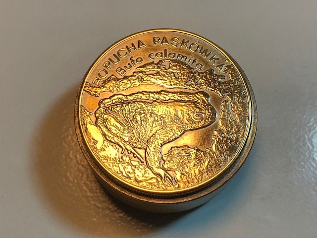 Vintage Replica 1998 Polish Coin Pill store Box - Snuff Box Rare, Exclusive, Limited Edition, Pills, Vitamins, Lifetime, Handmade - Canadian Made