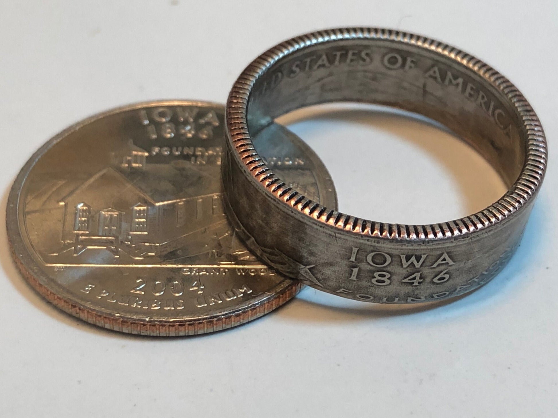 Iowa Ring State Quarter Coin Ring Hand Made