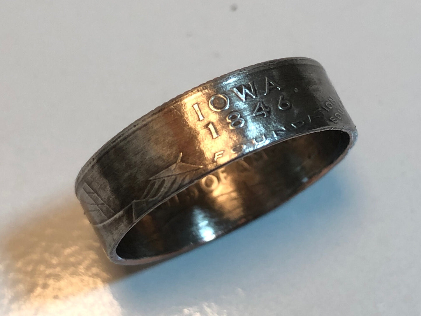 Iowa Ring State Quarter Coin Ring Hand Made