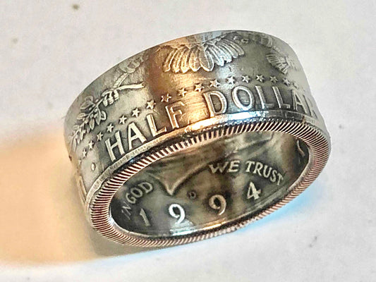 US Kennedy Coin Ring Half Dollar United Stats 50 Cent Handmade Personal Jewelry Ring Gift For Friend Gift For Him Her World Coin Collector