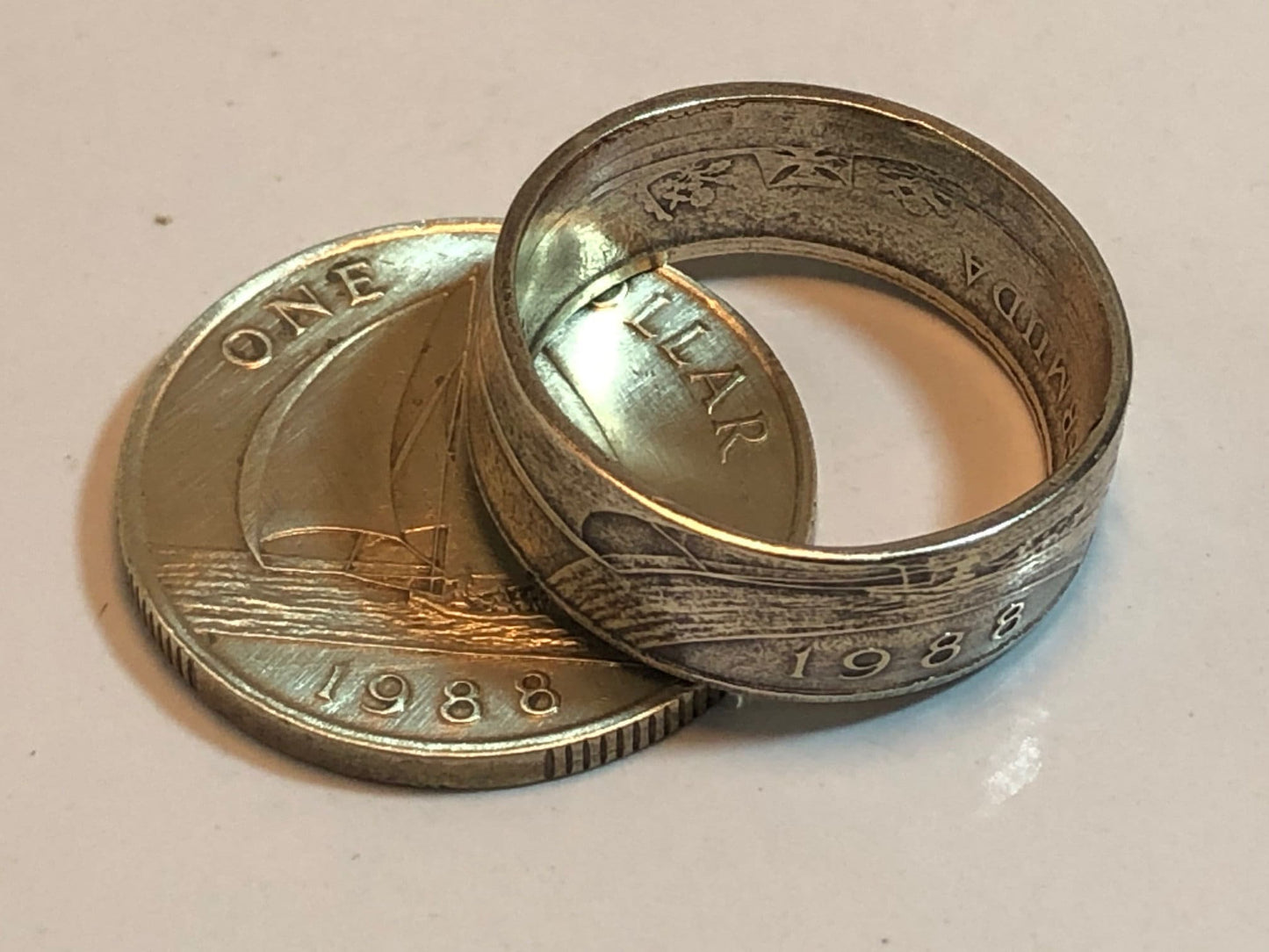 Bermuda Ring One Dollar Coin Ring Handmade Personal Charm Jewelry Ring Gift For Friend Coin Ring Gift For Him Her World Coin Collector