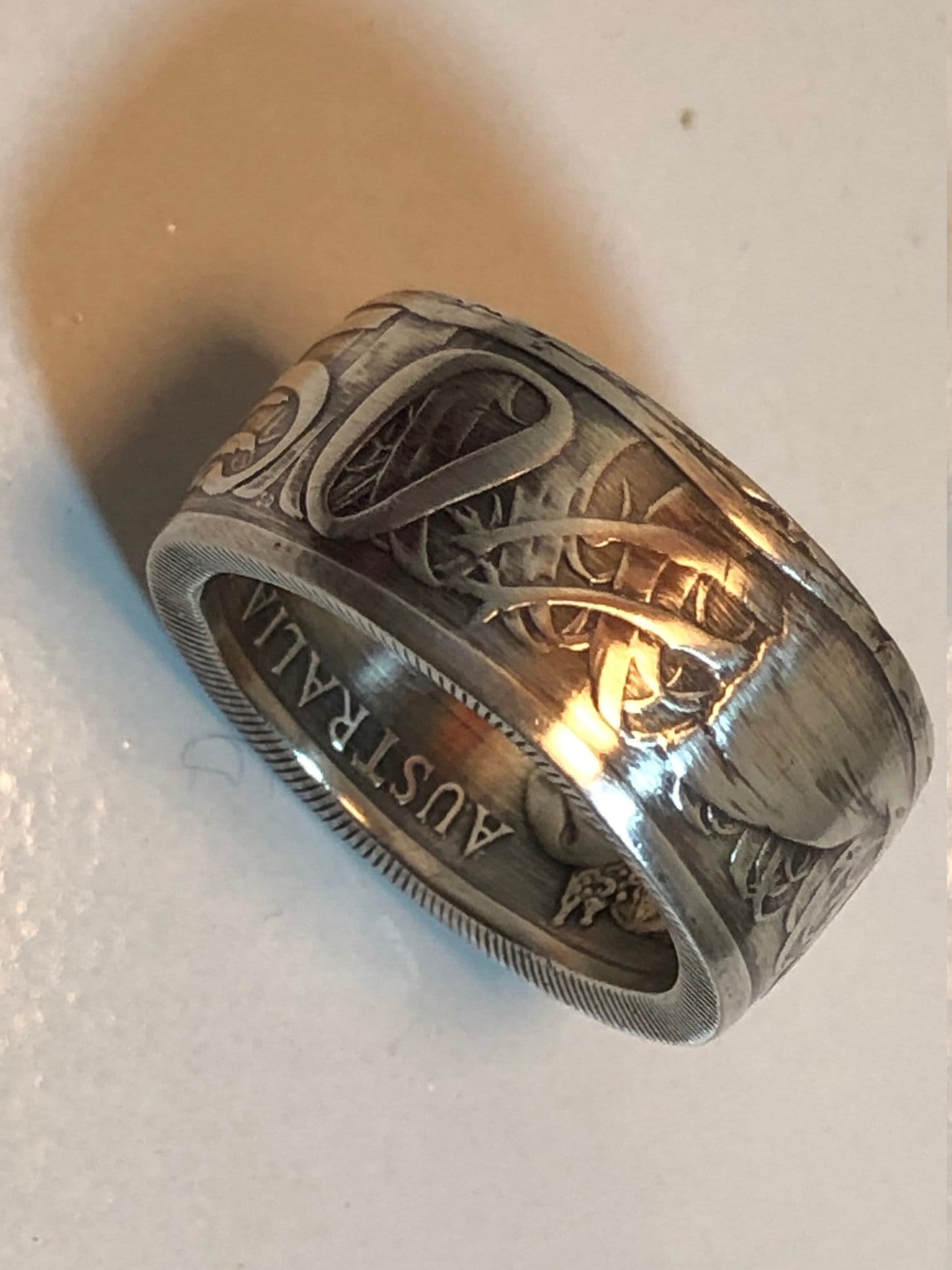 Australia Ring Silver 50 Cent Australian Coin Ring 1966 Personal Jewelry Ring Gift For Friend Ring Gift For Him Her World Coin Collector