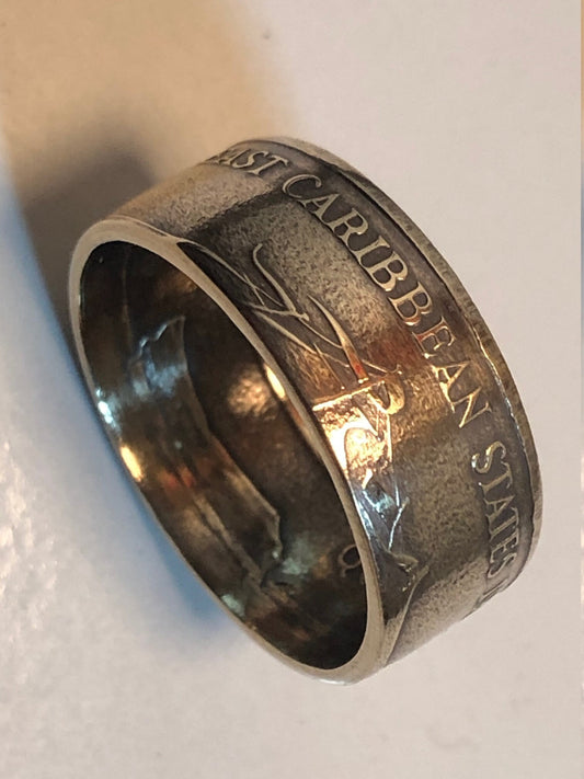 Eastern Caribbean Coin Ring One Dollar British Handmade Personal Jewelry Ring Gift For Friend Ring Gift For Him Her World Coin Collector