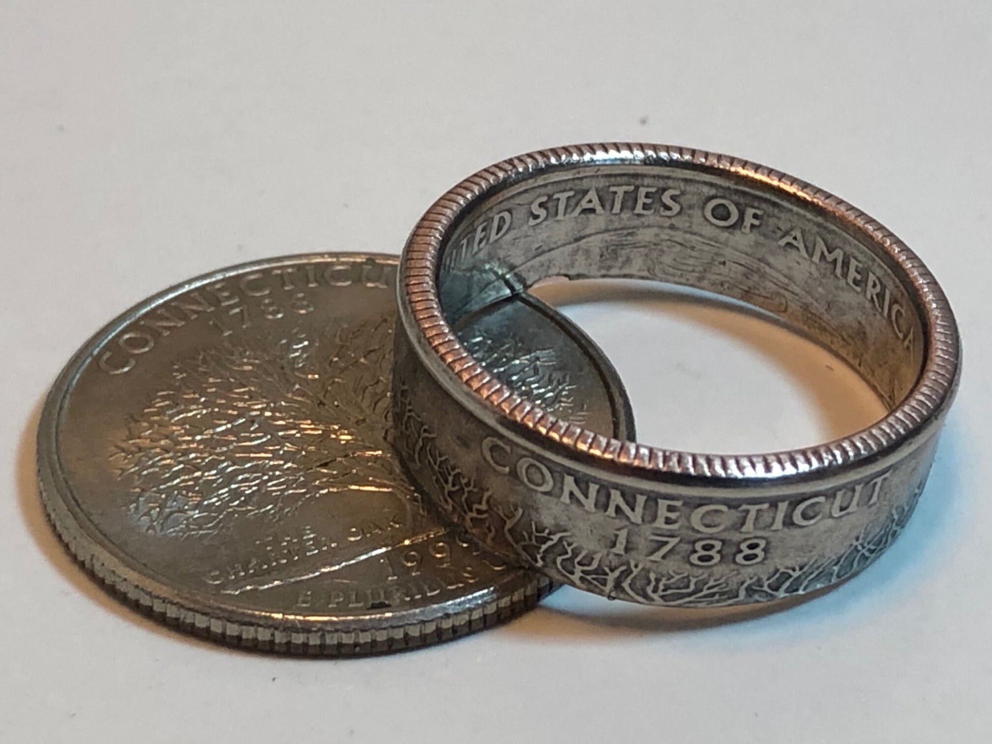 Connecticut Ring State Quarter Coin Ring