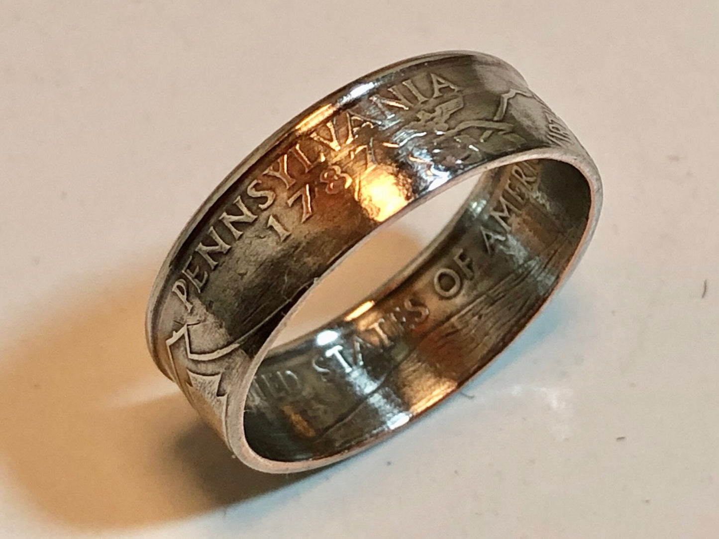 Pennsylvania Ring State Quarter Coin Ring - Hand Made