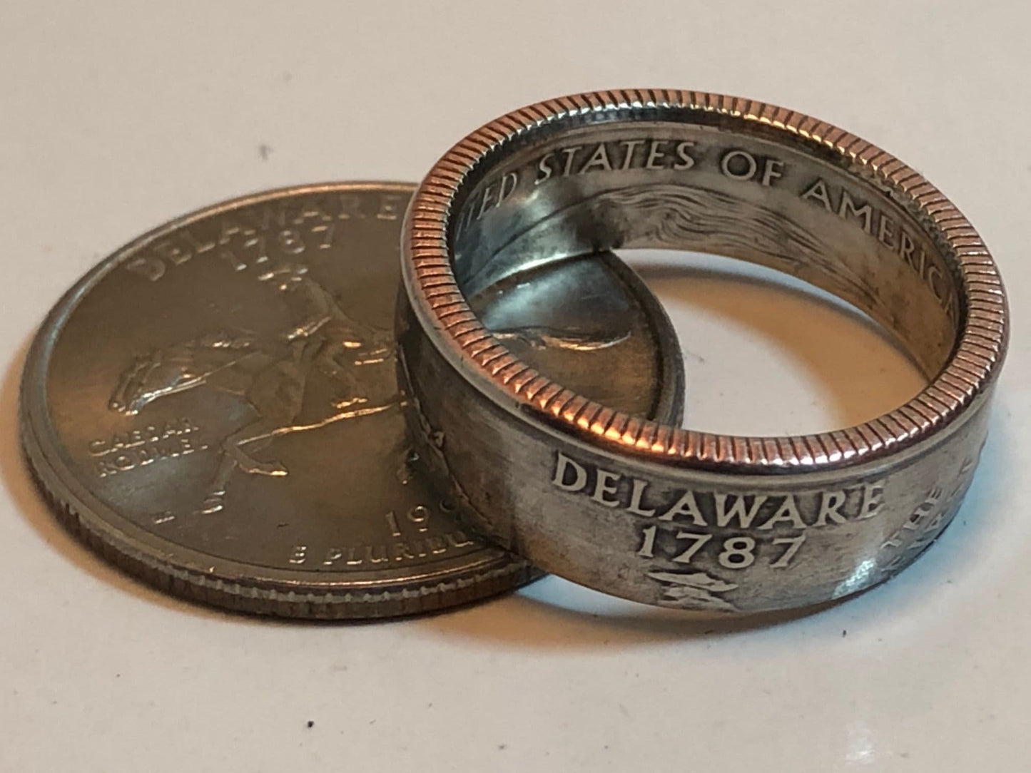 Delaware Ring State Quarter Coin Ring Hand Made