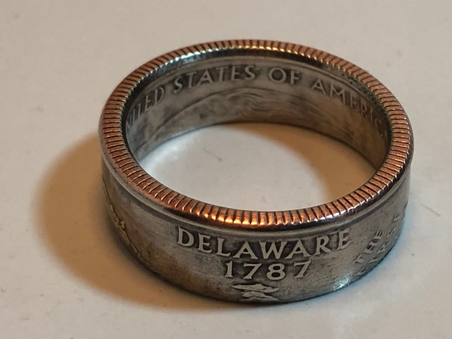 Delaware Ring State Quarter Coin Ring Hand Made