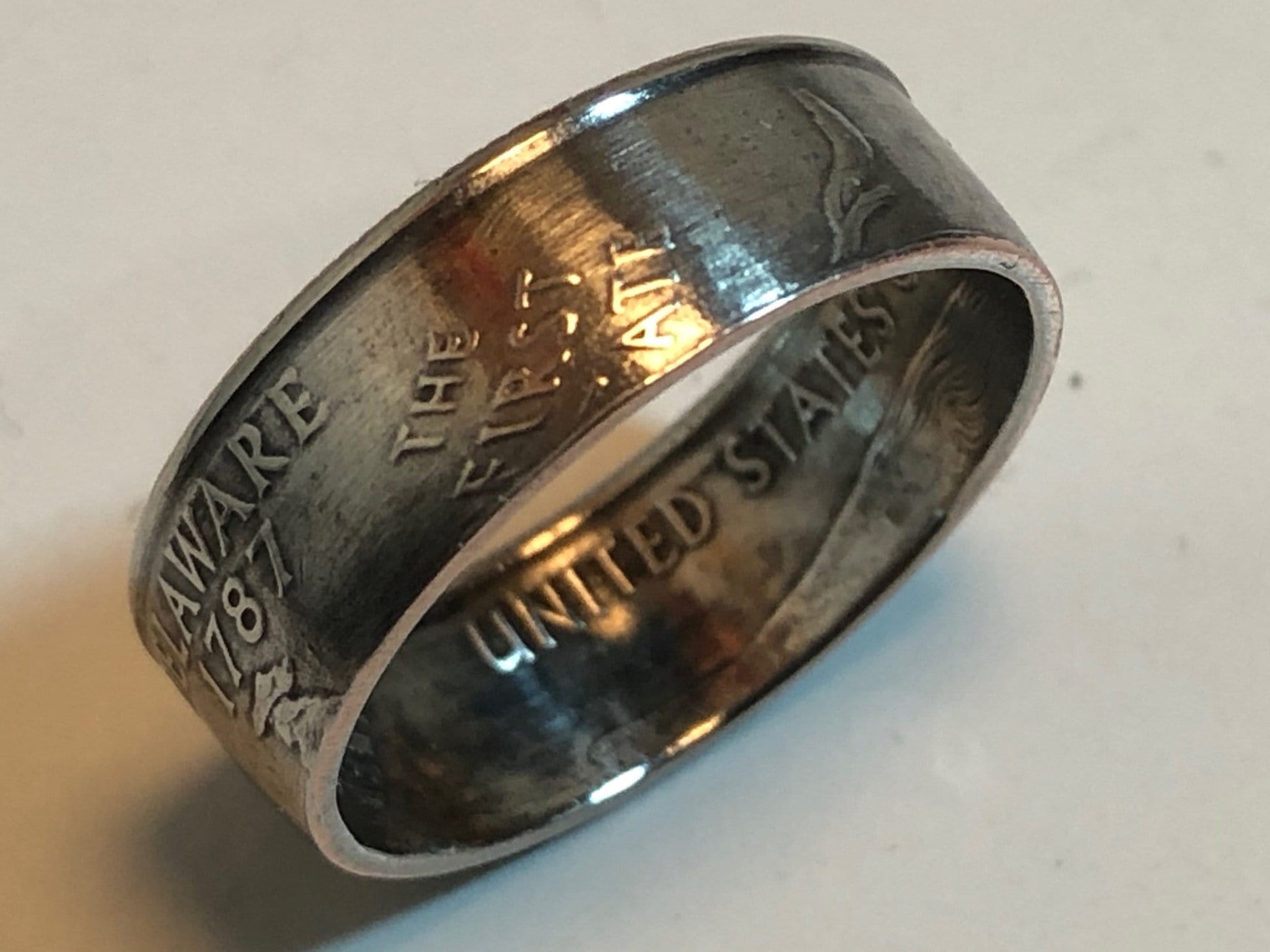 Delaware Ring State Quarter Coin Ring Hand Made