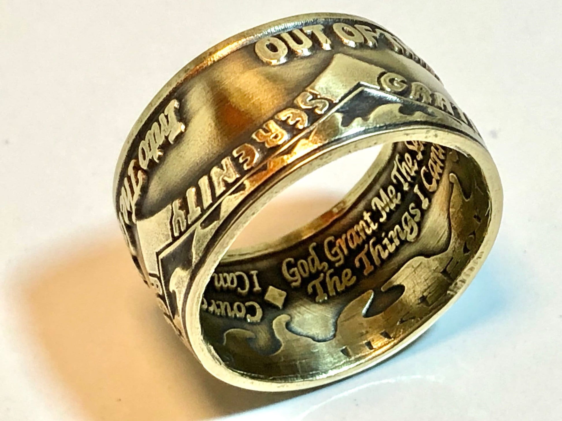 Addiction Coin Ring Serenity Prayer Drugs Alcohol Abuse Sober Recovery Ring Personal Jewelry Ring Gift For Friend Ring Gift For Her Him