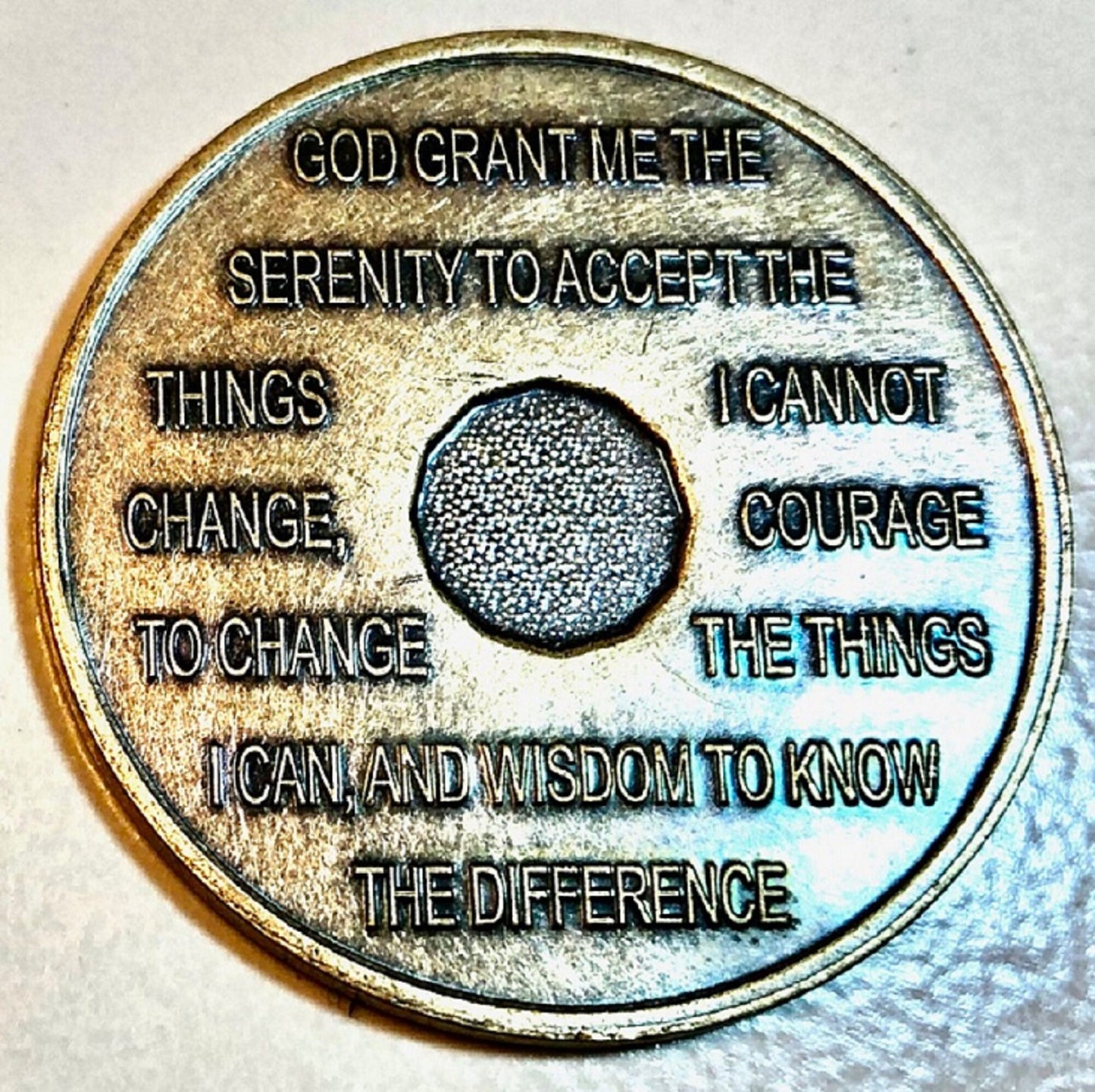 Sobriety Ring AA Coin Ring - Addiction Ring Coin Ring - Serenity Prayer Drugs and Alcohol abuse Sober Recovery Rings Hand Made to Order