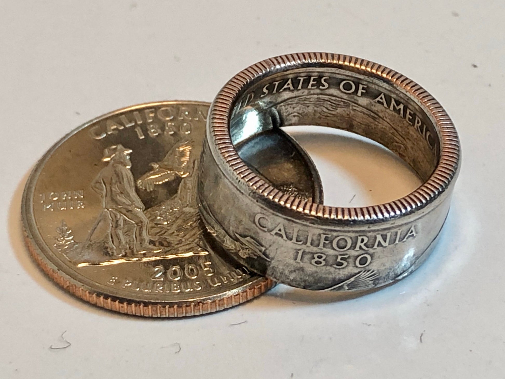 California Ring State Quarter Coin Ring Hand Made