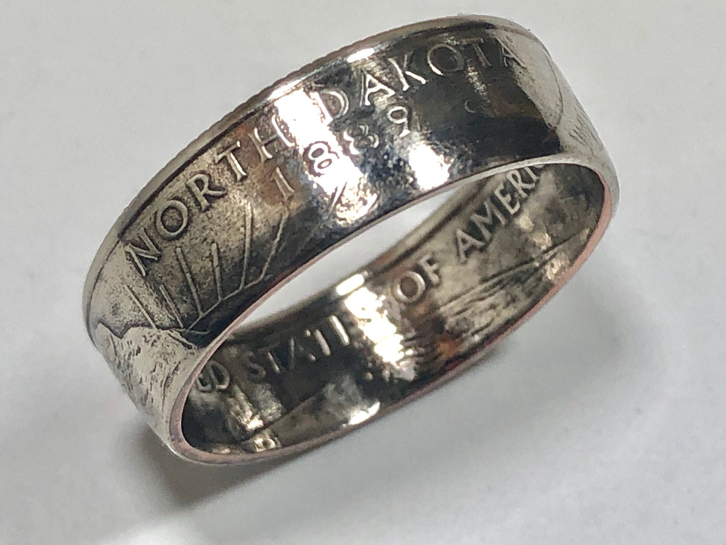 North Dakota Ring State Quarter Coin Ring Hand Made