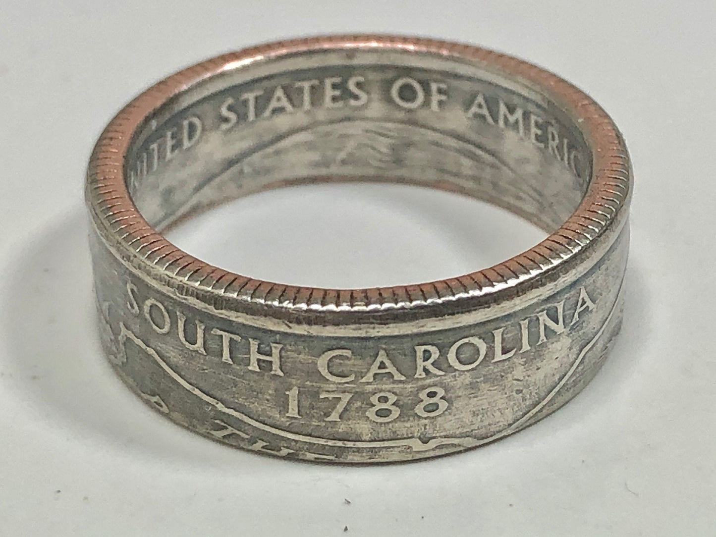 South Carolina Ring State Quarter Coin Ring - Hand Made