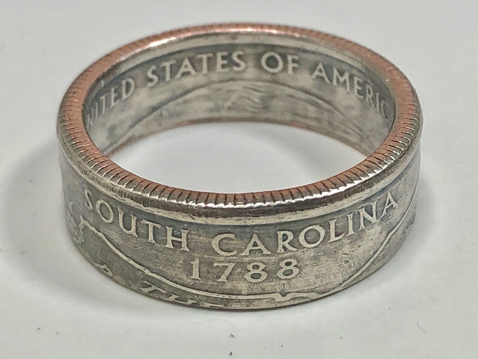 South Carolina Ring State Quarter Coin Ring - Hand Made