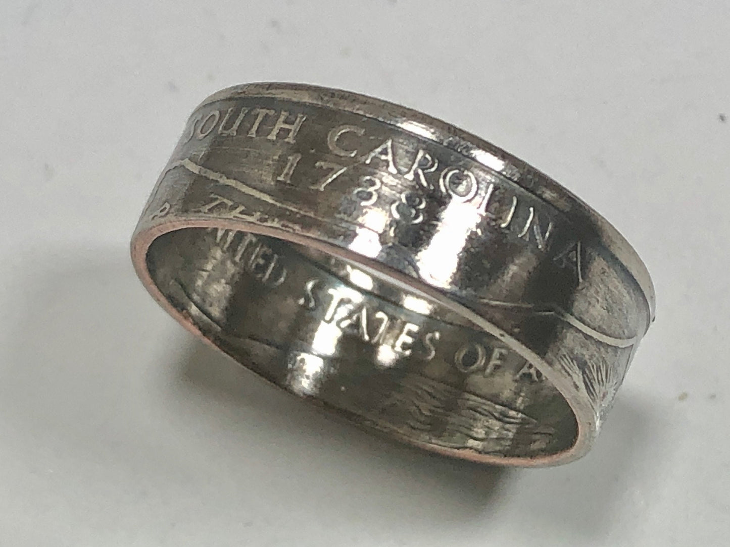 South Carolina Ring State Quarter Coin Ring - Hand Made