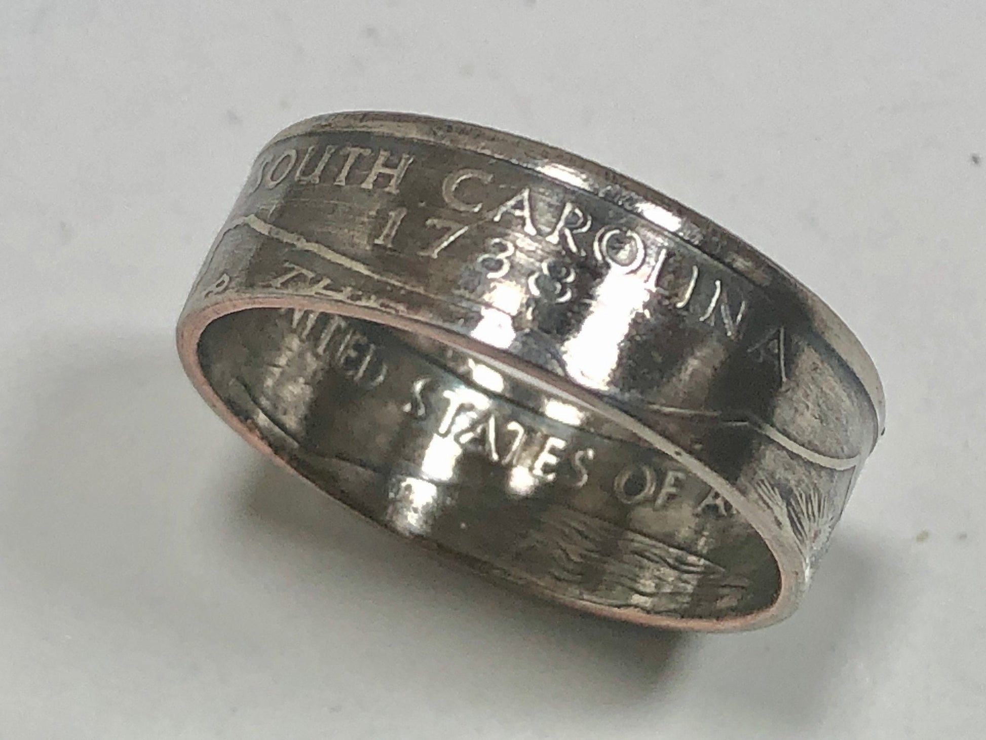 South Carolina Ring State Quarter Coin Ring - Hand Made