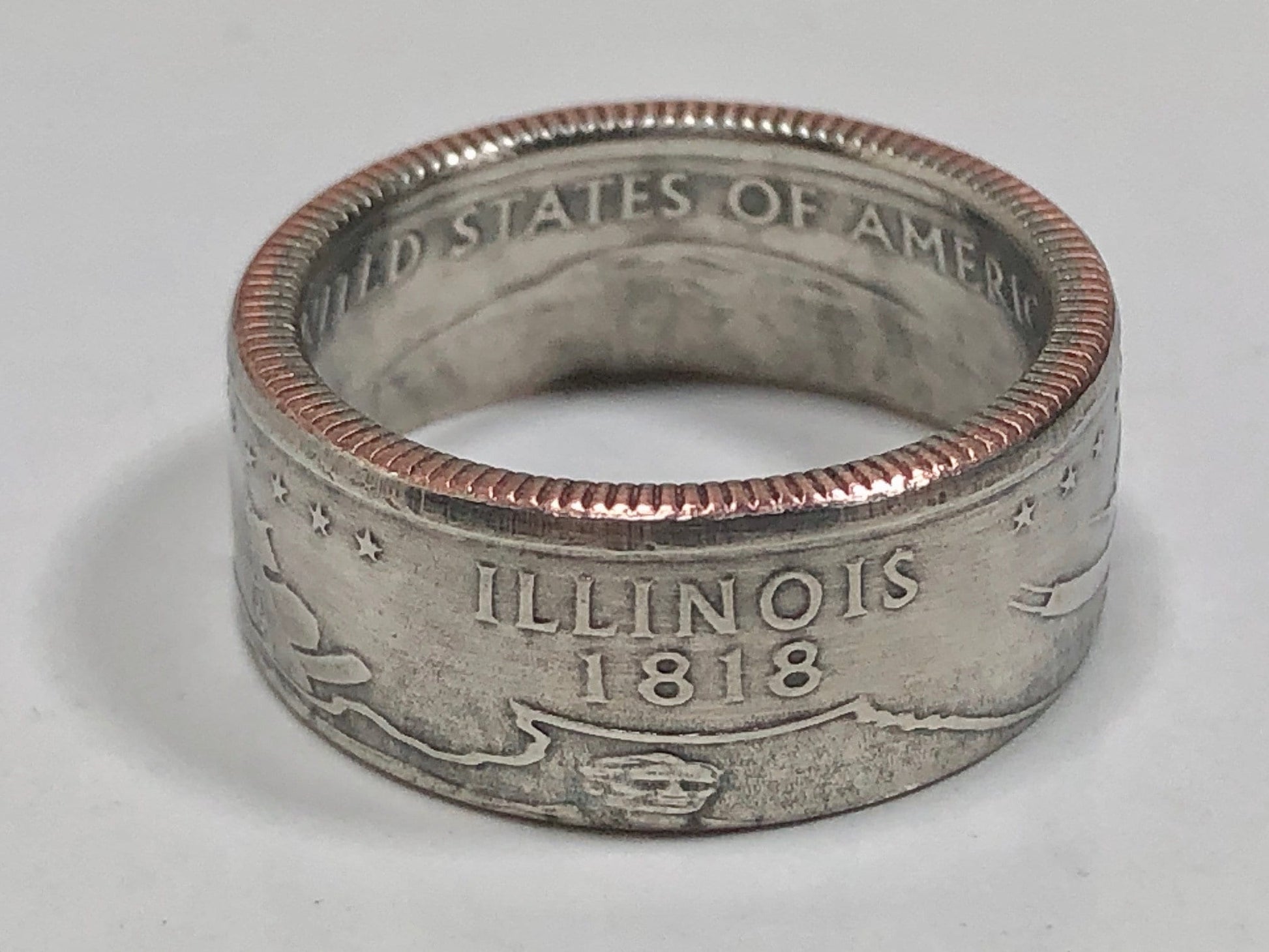 Illinois Ring State Quarter Coin Ring Hand Made