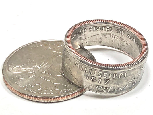 Mississippi Ring State Quarter Coin Ring Hand Made